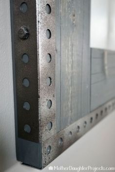 diy industrial metal mirror hack Industrial Diy Decoration Ideas, Diy Industrial Home Decor, Industrial Decor Kitchen, Mirror Hack, Diy Industrial Furniture, Interior Industrial, Industrial Diy, Industrial Home Design, Vintage Industrial Design