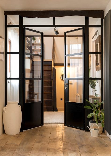 Internal Doors Internal Door Frames, Aluminium French Doors, Aluminum Doors, Door Dividers, Internal French Doors, Black View, Half Doors, Blackout Panels, Room Divider Doors