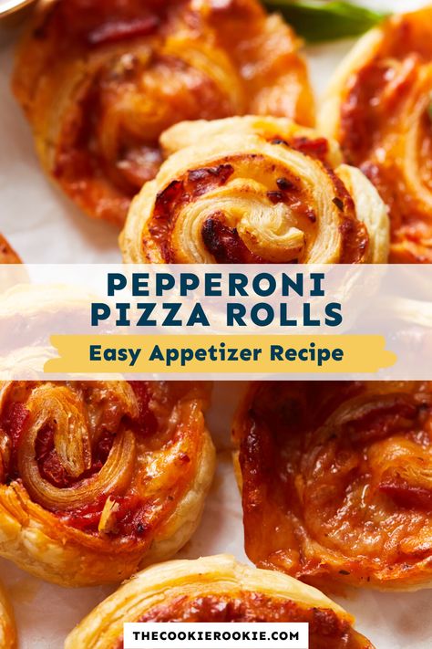 Pepperoni Appetizers, Pepperoni Pinwheels, Pepperoni Pizza Puffs, Pizza Rolls Recipe, Pepperoni Pizza Rolls, Puff Pastry Pinwheels, Puff Pastry Pizza, Homemade Pizza Rolls, Pizza Pinwheels