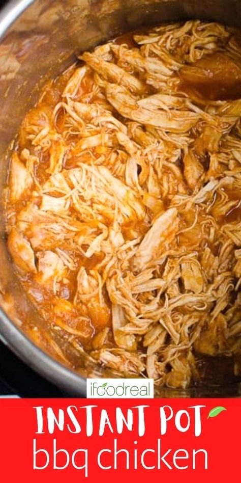 Instant Pot BBQ Chicken is a one-pot 30-minute dinner idea that makes a healthier version of your classic pulled chicken! With a homemade BBQ sauce, tender fall apart chicken is at your saucy fingertips. A quick and easy, freezer-friendly recipe that makes meal prep easy. Serve as a topping, as a side, or a filling in a delicious wrap! Bbq Boneless Chicken Breast, Instant Pot Bbq Chicken, Healthy Barbecue, Bbq Chicken Wraps, Whole30 Meal Prep, Bbq Chicken Breast, Bbq Chicken Recipes, Healthy Instant Pot Recipes, Homemade Bbq