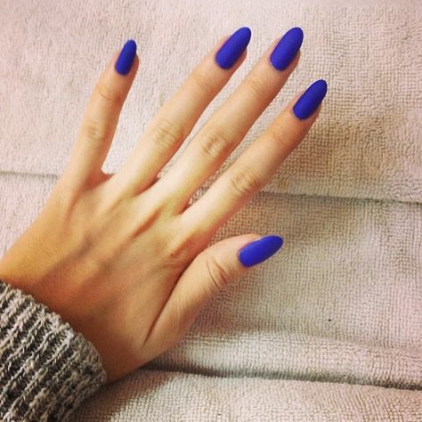 matte royal blue Blue Matte Nails, Short Coffin, Colorful Nails, Matte Nails Design, Matte Green, Blue Nail, Get Nails, Care Kit, Manicure Y Pedicure