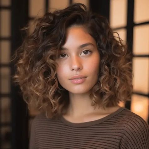 75 Stunning Lob Haircuts (Long Bob) for Right Now Curly Cut Shoulder Length, Long Bob Curly Hairstyles, Naturally Curly Bob Haircut, Curly Hair Lob, Lob With Side Part, Side Parting Hair, Long Curly Bob Haircut, Lob Curly Hair, Curly Long Bob