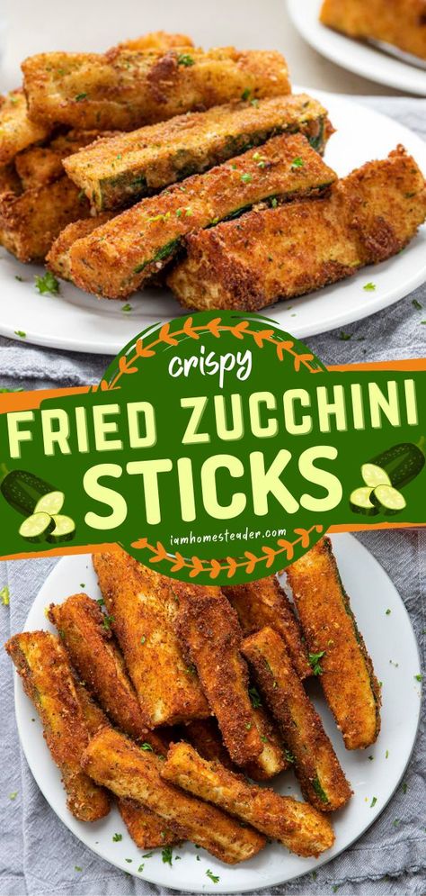 Ran out of zucchini ideas? Try these Crispy Fried Zucchini Sticks! This zucchini meal is lightly breaded and fried to a crisp. It's perfect for dipping in marinara sauce! Try and pin this healthy snack! Fried Zucchini Batter, Crispy Fried Zucchini, Zucchini Sticks Recipes, Fried Zucchini Recipe, Fried Zucchini Sticks, Deep Fried Zucchini, Fried Zucchini Recipes, Zucchini Appetizer, Zucchini Patties