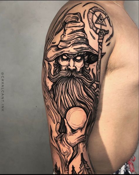 Paw Tattoos, Sleeve Tattoos For Men, Wizard Tattoo, Men Tattoos Arm Sleeve, Artistic Ideas, Paw Tattoo, Fantasy Tattoos, Full Sleeve Tattoos, Dark Art Tattoo