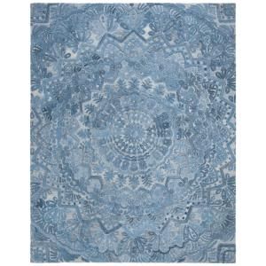 Safavieh Micro-Loop Blue/Light Blue 8 ft. x 10 ft. Area Rug-MLP604M-8 - The Home Depot Safavieh Rug, Living Room Rugs, Farmhouse Decor Living Room, Floral Area Rugs, Sisal Rug, Ivory Rug, Blue Ivory, House Of Hampton, Online Home Decor Stores