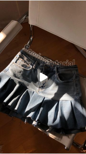 Fiona Kristin on Instagram: "If you have old jeans laying around at home this is the sewing tutorial for you ✨ 
Just garb your old jeans and make a cute asymmetrical skirt out of them. You can make it low waist, high waisted, with lots of pleats or just some big ones - the options are endless. It’s just so fun to make new clothes out of you old clothes and it’s also so great for the environment. 
This is also a great sewing project for beginner because there is only two seam you need to sew! Happy sewing 🫶🏽

#sewing #sewingtutorial #sewingdiy #upcyclefashion #pinterestinspired #pinterestfashion #sewingproject #sewistsofinstagram" Skirt Tutorial, Upcycled Fashion, Old Jeans, Old Clothes, Sewing Projects For Beginners, Pinterest Fashion, Asymmetrical Skirt, New Clothes, Sewing Project