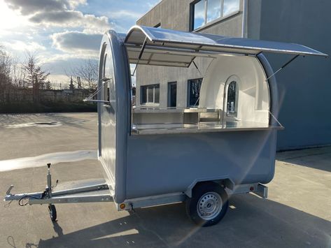 Mini Food Truck trailers from $4970 exw. - Karpatia Trucks Crepe Food Truck, Small Food Trailer, Mini Food Truck, Crepe Food, Foodtrucks Ideas, Ice Cream Car, Coffee Trailer, Mobile Food Cart, Food Truck For Sale