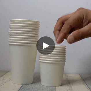 Paper Cup Appetizers, Paper Cup Crafts Decoration, Plastic Cup Crafts, Plastic Tea Cups, Tea Cups Diy, Paper Cup Design, Paper Tea Cups, Paper Cup Crafts, Shot Cups