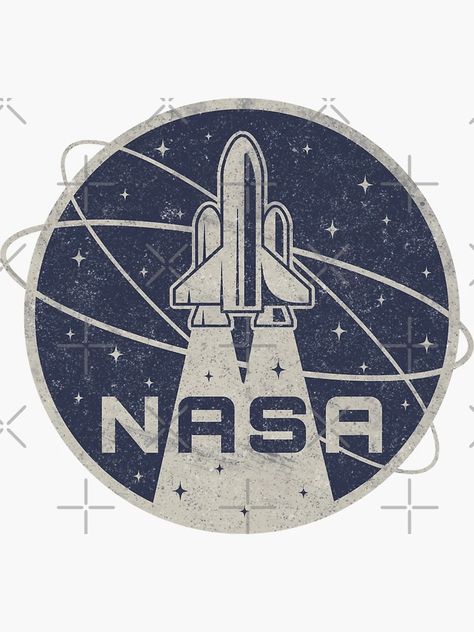 Nasa Graphic Design, Nasa Printable Sticker, Nasa Vintage Posters, Nasa Stickers, Astronomy Stickers, Nasa Retro Space Posters, Nasa Vintage, Vintage Space Poster, Nasa Wallpaper