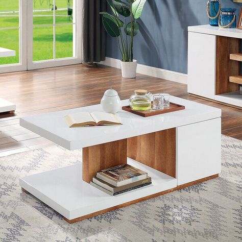 Centre Table Living Room, Natural Coffee Table, Center Table Living Room, White Coffee Table, Contemporary Coffee Table, Solid Wood Flooring, Solid Wood Coffee Table, Coffee Table White, Coffee Table Wayfair