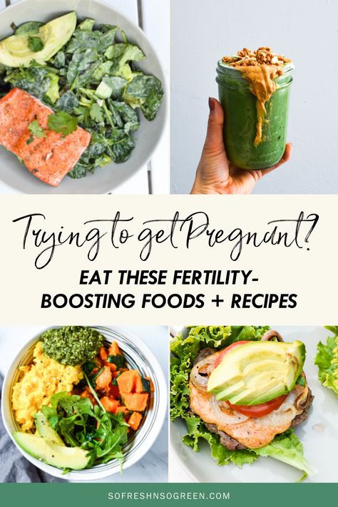 Foods To Support Fertility, Recipes To Get Pregnant, Fertility Based Diet, Meal Plan For Fertility, Meals To Increase Fertility, Meals For Conceiving, Female Fertility Diet, Fertility Diet Breakfast, Fertility Grocery List