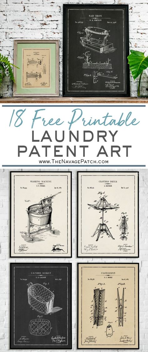 Industrial Diy Decoration Ideas, Industrial Diy Decoration, Laundry Room Vintage, Vintage Blueprints, Laundry Room Printables, Laundry Room Wall Art, Laundry Room Wall, Vintage Laundry Room, Laundry Room Art