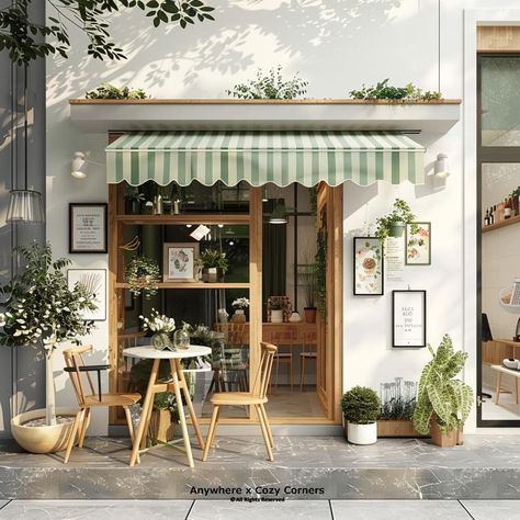 Cute Store Fronts Boutiques, Small Bistro Design, Tiny Coffee Shop Design Interior, Small Bakery Cafe Interior Design, Walk Up Window Cafe, Small Cafe Exterior, Cottage Coffee Shop, Cafe Storefront Design, Cute Bakery Exterior