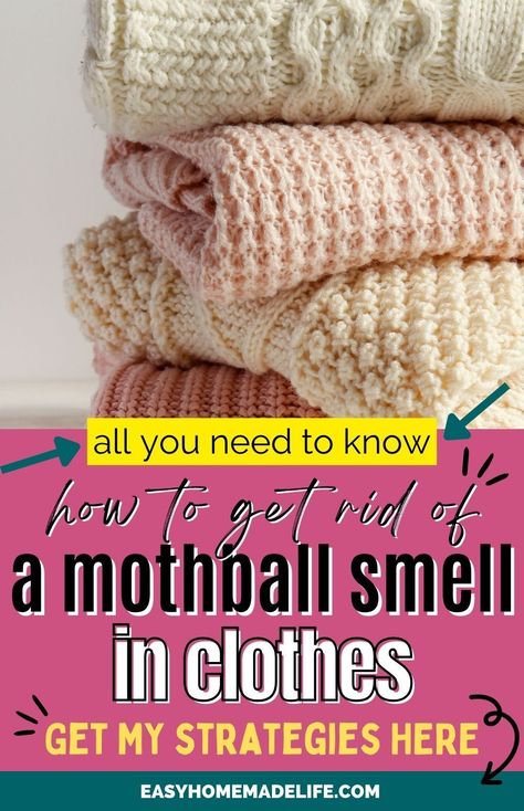 Placing mothballs inside drawers and cabinets is great for keeping pesky insects away from your clothes. Unfortunately, mothballs give off a strong, pungent odor that can stick to clothes. Knowing how to get rid of the mothball smell in clothes is a must if you can’t avoid using this insect repellant. Visit the Easy Homemade Life blog to discover more tips to keeping a healthy home on a budget, plus practical recipes for busy families. How To Get Mothball Smell Out Of Clothes, Getting Rid Of Moths, Mothball Smell, Home On A Budget, Homemade Oil, Make Banana Bread, Closet Rod, Distilled White Vinegar, Busy Family