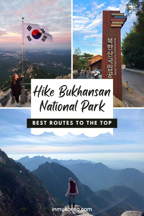 One of Seoul’s best hikes is the Baegundae Peak hike in Bukhansan National Park. This day hike will take you past Buddhist temples, along river-filled valleys, up leafy slopes with lush foliage, and onto the rocky peaks with breathtaking views across Seoul. If you only do one hike in Korea, you should hike Bukhansan Baegundae Peak. It’s a perfect day out in Seoul. #seoulhike #hikeseoul #koreahike #hikekorea #bukhansan #baegundae #baegundaepeak #bukhansannationalpark #hiking #korea #seoul Bukhansan National Park Seoul, Bukhansan National Park, Buddhist Temples, Seoul Travel, Hiking Map, South Korea Travel, Korea Seoul, Hiking Routes, Korea Travel