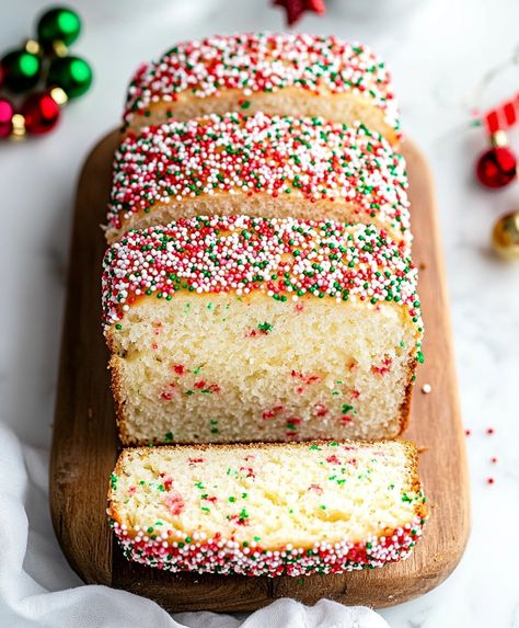 Christmas Sprinkle Buttermilk Bread Recipe Sweet White Bread, Buttermilk Bread, Holiday Snack, Christmas Sprinkles, Sprinkle Cake, Bread Ingredients, Holiday Breakfast, Festive Treats, White Bread