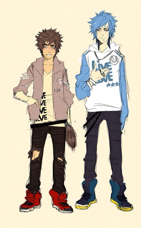 Rigby and mordecai as humans ! Mordecai And Rigby As Humans, Rigby X Mordecai Human, Rigby Cosplay, Rigby And Mordecai, Regular Show Anime, Rigby Regular Show, Drawing Eyes, Cartoon As Anime, Regular Show