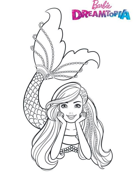 kids-n-fun.com/coloringpage/barbie-dreamtopia/27720/barbie-mermaid-2 Disney Coloring Sheets, Barbie Mermaid, Mandala Printable, Mermaid Barbie, Barbie Drawing, Disney Princess Coloring Pages, Barbie Coloring, Barbie Coloring Pages, Mermaid Coloring Pages