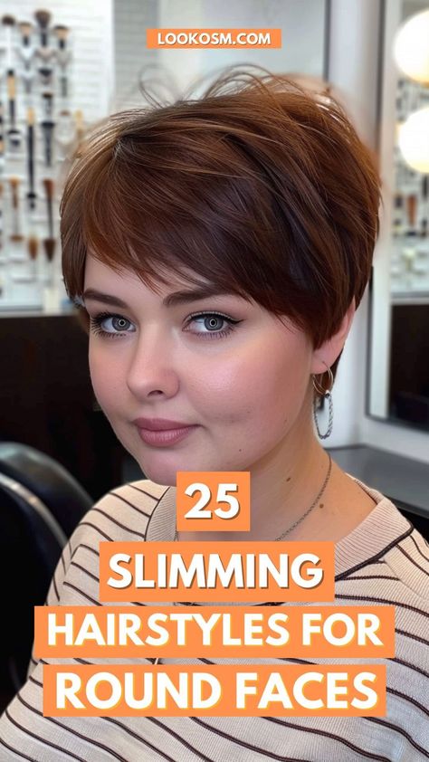 Short Hairstyle For Fat Face Girl, Beatles Haircut Women, Pixie For Thick Hair Round Face, Best Short Hair For Round Face, Short Hairstyles For Women Round Face, Short Layered Hair For Round Faces, Short Pixie Hairstyle Women Round Face, Pixie Haircut For Full Faces, Haircut For Women With Round Faces