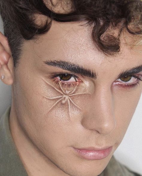 Spider Makeup, Halloweenský Makeup, Holloween Makeup, Optical Illusion Tattoo, Mekap Mata, Face Art Makeup, Halloween Makeup Inspiration, Smink Inspiration, Male Makeup