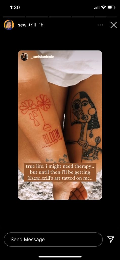 Sew Trill, Bloom Tattoo, Trill Art, True Life, Tattoo Idea, Tatting, Vision Board, Sewing, Tattoos