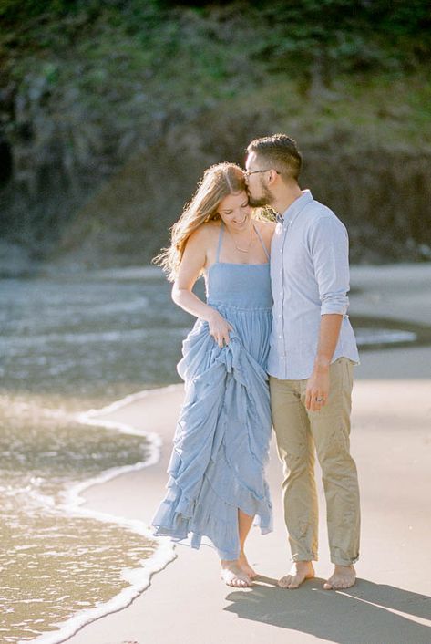 Kerry Jeanne Seattle Film Wedding Photographer Beach Side Pre Wedding Photoshoot, Beach Side Photoshoot Ideas, Beach Prewedding, Engagement Photo Shoot Beach, Save The Date Pictures, Prewedding Ideas, Engagement Shoot Outfit, Sunset Photoshoot, Beach Photo Session