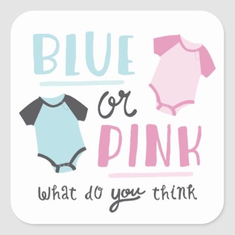 Gender Reveal Stickers | Zazzle Gender Reveal Signs, Cute Coasters, Baby Gender Reveal Party, Blue Or Pink, Baby Gender Reveal, Paper Coaster, Baby Gender, Reveal Party, Square Paper