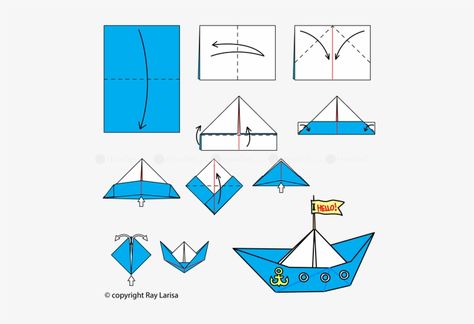 Origami Boat Instructions, Origami Ship, Origami Instructions For Kids, Paper Boat Origami, Origami Swan, Origami Step By Step, Origami Boat, Origami Wedding, Origami Decoration