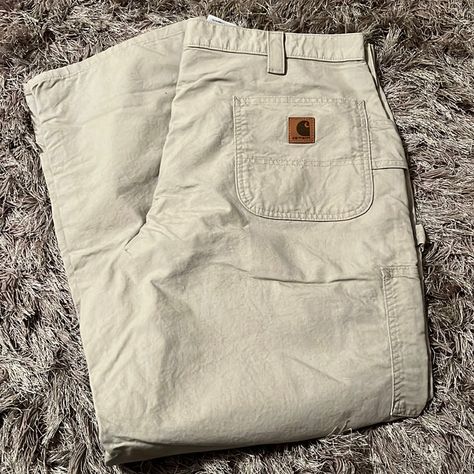 Brand New Canvas Work Dungarees! Khaki Original It. 42/30. Best Cargo Pants For Men, Casual Outfits Men Fall, Vintage Carhartt Pants, Thrift Manifestation, Best Cargo Pants, Better Fashion, Carhartt Cargo Pants, Beige Cargo Pants, Carhartt Work Pants