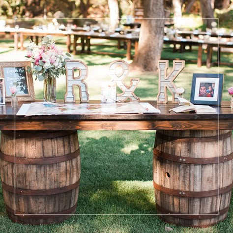 Barrel Table Wedding, Wedding Drink Stations, Wedding Entrance Table, Wine Barrel Wedding Decor, Barrel Wedding Decor, Wine Barrel Wedding, Wedding Welcome Table, Whiskey Barrel Wedding, Whiskey Wedding