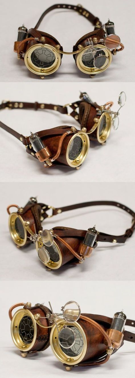 Steam Punk Diy, Steampunk Glasses, Moda Steampunk, Steampunk Gadgets, Mode Steampunk, Futurisme Retro, Art Steampunk, Dark Materials, Steampunk Goggles