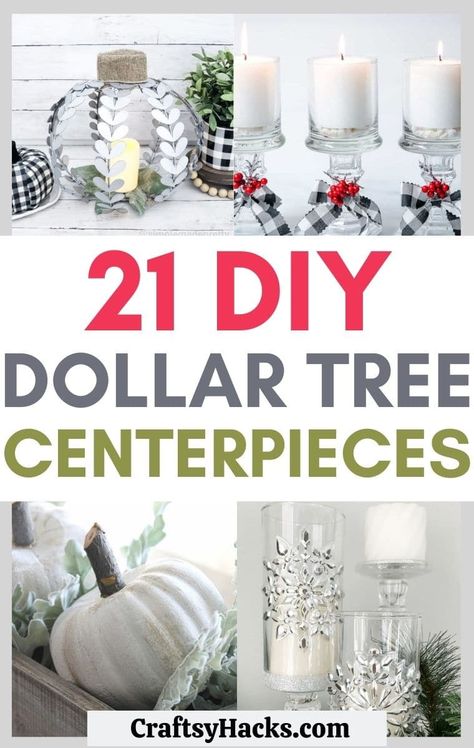 You can save money while decorating your home with these dollar tree centerpieces. These incredible dollar store crafts will help you stay on a budget more easily. #diy #DollarTree Dollar Store Centerpiece, Diy Dollar Tree Centerpieces, Dollar Tree Centerpieces, Table Centerpiece Ideas, Table Centerpieces Diy, Fall Decor Dollar Tree, Diy Easter Gifts, Tree Centerpieces, Amazing Crafts