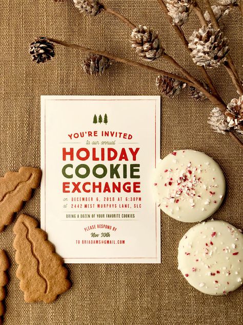 Winter Birthday Parties, Cookie Exchange Party, Holiday Cookie Exchange, Christmas Cookie Exchange, Christmas Party Invitation, Cookie Party, Holiday Cookie, Holiday Party Invitations, Cookie Exchange