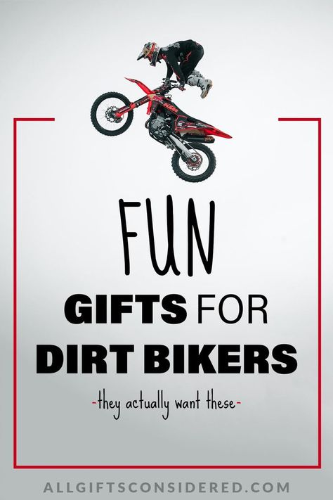 fun gifts for dirt bikers they actually want these Cool Dirt Bikes, Cool Gifts For Teens, Motocross Riders, Bike Gift, Biker Gifts, Outdoor Gifts, Bike Rider, Bike Lovers, A Teen