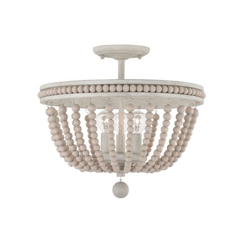 3-Light Semi-Flush - 14.5 inches high - Bed Bath & Beyond - 38350060 Outdoor Chandeliers, Outdoor Hanging Lanterns, Capital Lighting, Light Fixtures Flush Mount, Home Ceiling, Sand Dollar, Hand Painted Wood, Semi Flush Mount, Coastal Style