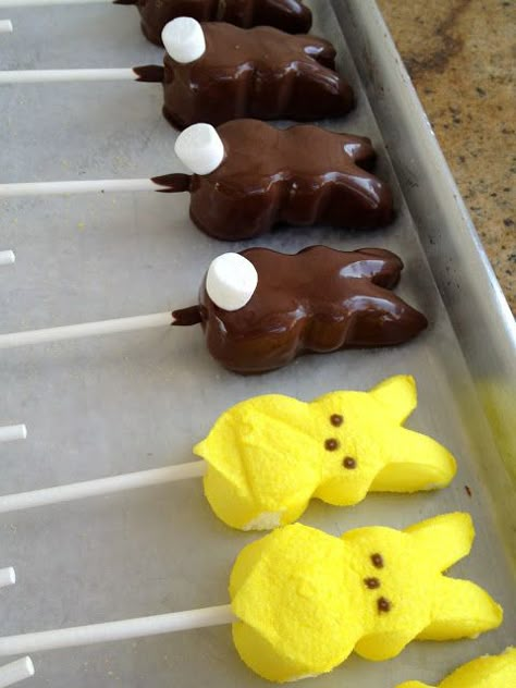 Chocolate San Valentin, Covered Marshmallows, Easter Fun Food, Chocolate Covered Marshmallows, Easter Goodies, On A Stick, Easter Dinner, Easter Time, Easter Dessert