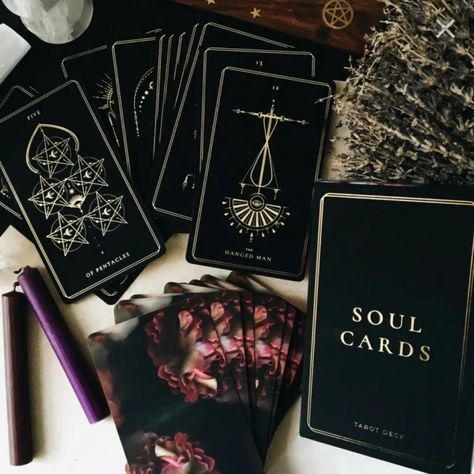 Soul cards tarot midnight black Soul Cards Tarot Black, Soul Cards Tarot, Tarot Aesthetic, Soul Cards, The Hanged Man, Planner Business, Witchy Things, Product Ideas, Tarot Deck