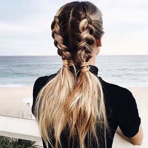 13 Hairstyles Perfect For The Gym Dutch Braid Hairstyles, Swimming Hairstyles, Gym Hairstyles, Cool Braid Hairstyles, Peinados Fáciles Para Cabello Corto, Easy Braids, Easy Hair, Braided Hairstyles Easy, Long Hair Girl