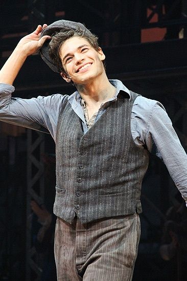 Jeremy Jordan as Jack Kelly in Newsies.  First at Paper Mill, soon on Broadway!! Yellow Collage, Jeremy Jordan, Jack Kelly, Neil Patrick, Theatre Geek, Paper Mill, Musical Plays, Bonnie N Clyde, Theatre Nerds