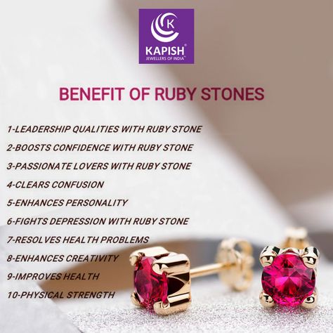 10 Benefits of Ruby Stone. #KapishJewels #Ruby #RubyBenefits #Jewellery #JewelleryInformation #JewelleryCare #JewelleryAwareness #TopenBenefitsofRuby #BenefitsofRuby Ruby Stone Benefits, July Born Quotes, Born Quotes, Ruby Benefits, Lo Shu, Red Gems, Ruby Jewellery, July Born, Airplane Photography