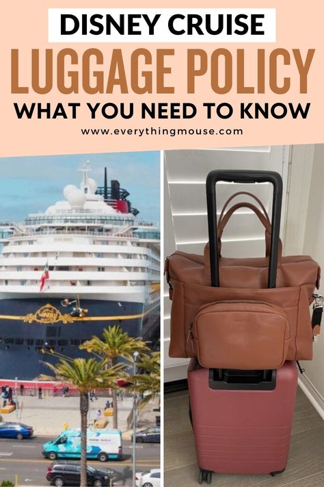 How much luggage can you really take on a Disney Cruise? Here is everything you need to know about luggage and packing for a Disney Cruise. Disney Cruise Carry On Bag, Packing For Disney Cruise, Disney Cruise Must Haves, Outfits For Disney Cruise, Disney Cruise Essentials, Disney Cruise Packing, Disney Cruise Pirate Night, Cruise Luggage, Disney Dream Cruise Ship