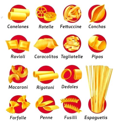 Culinary Lessons, Food Calorie Chart, Types Of Pasta, List Of Spices, Cooking Recipes In Urdu, Pasta Types, Food Vocabulary, Culinary Techniques, Food Infographic