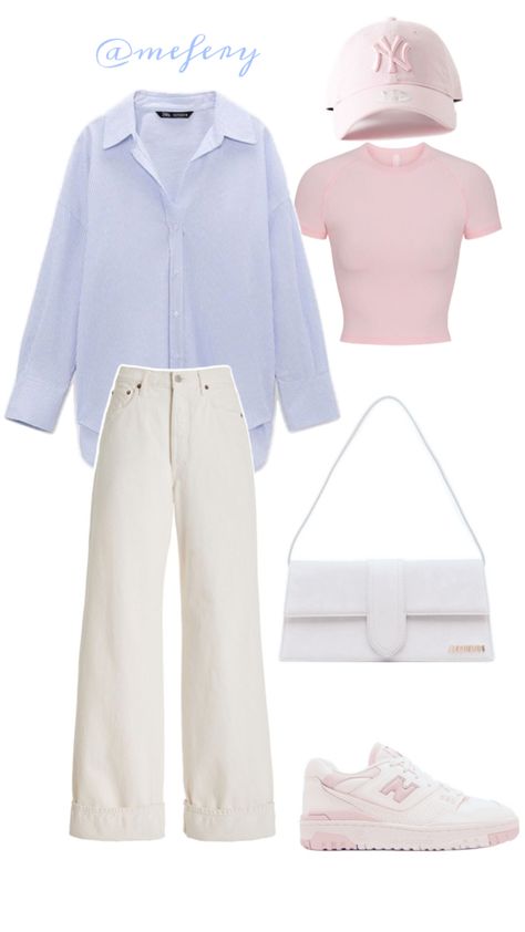 ny,new balance, jacquemus, blue short outfits,casual outfit,pastel pink,pastel blue,pastel colors outhit,girls outfit,hit,women outfit Outfit Ideas Hijab, Colors Outfit, Outfits Pastel, Outfit Hijab Casual, Hijab Fashion Summer, Ootd Women, Cottagecore Outfits, Pastel Outfit, Blue Pastel