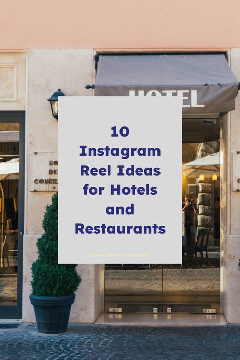 Need inspo for your reels?  Instagram Reels has quickly become one of the most popular features on the platform, with users and businesses creating short, creative videos to engage with their audience. We’ve compiled a list of 10 ideas for Instagram Reels for hospitality businesses in Australia – whether you’re a small bed and breakfast or a large hotel chain, these ideas can help you get started with creating engaging content for your followers. Hotel Instagram Content Ideas, Hotel Hospitality Ideas, Reels Instagram Ideas Hotel, Hotel Content Ideas Instagram, Hotel Reel Ideas, Hotel Content Ideas, Ideas For Instagram Reels, Hotel Content, Instagram Reel Ideas