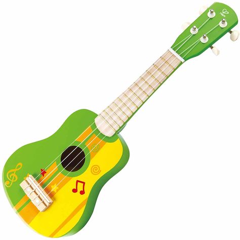 Best Toddler And Kid Friendly Guitars, According to Moms 2020 Musical Instruments For Toddlers, Ukulele Kids, Kids Art Easel, Toy Guitar, Wooden Marble Run, Ukulele Instrument, Hawaiian Ukulele, Wooden Musical Instruments, Hape Toys