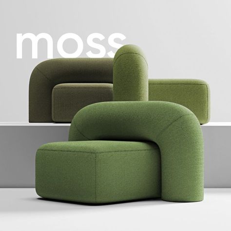 moss sofa Wood Green Interior Design, Fungi Furniture, Pop Up Furniture, Green Sofa Moss, Sofa For Drawing Room, Chair Inspired By Nature, Royal Sofa Design, Moss Chair, Moss Textiles