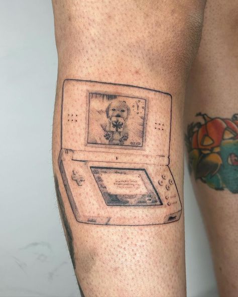 Nintendogs on the ds ! 😮‍💨 For @ezren.tattoo : : : : : : : : : : : : : : : : : : : : : : : #nintendo #nintendogs #koreatown #losangeles… | Instagram Whimsical Tattoos, Gamer Tattoos, Funky Tattoos, Cute Tats, Incredible Tattoos, Stick And Poke, January 13, Dope Tattoos, Simplistic Tattoos