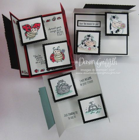 Types Of Cards To Make, Card Folds Techniques Tutorials, Ladybug Cards, Dawns Stamping Thoughts, Dawn Griffith, Tarjetas Pop Up, Pop Up Box, Fancy Fold Card Tutorials, Card Making Templates