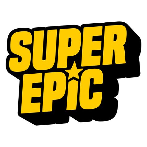 SUPER EPIC Logo www.superepic.com Super Hero Logo, Typographie Design, Epic Logo, Food Fest, Hero Logo, 3d Lettering, Magic Tattoo, My Photo Gallery, Logo Sticker