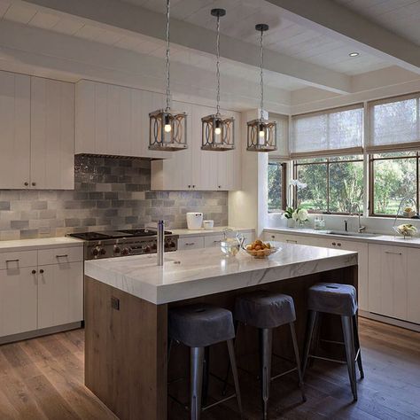 August Grove® Athina 1 - Light Kitchen Island Square LED Pendant with Wood Accents | Wayfair Linear Kitchen, Jar Chandelier, Mason Jar Chandelier, Chandelier Farmhouse, Farmhouse Light Fixtures, Linear Pendant Light, Farmhouse Pendant Lighting, Billiard Lights, Metal Canopy